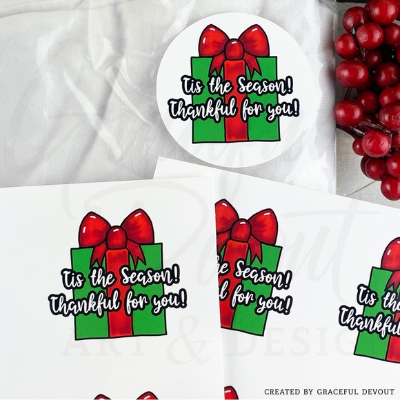 Tis The Season! Thankful for You! - 2" (inches) (96ct.)  [GD29-96] - Picture 4 of 5